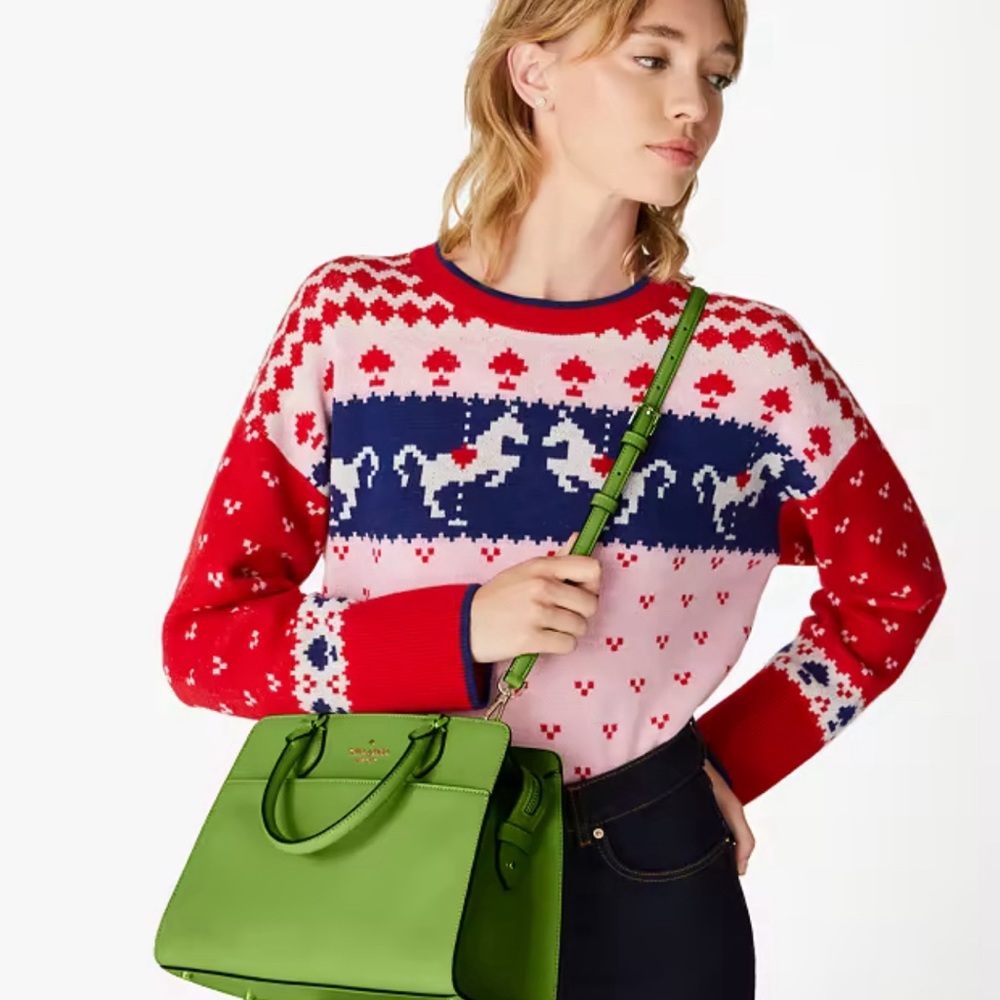 kate spade ♠️- $429 Madison Saffiano Leather Medium Satchel in Turtle Green, NWT - Picture 5 of 16